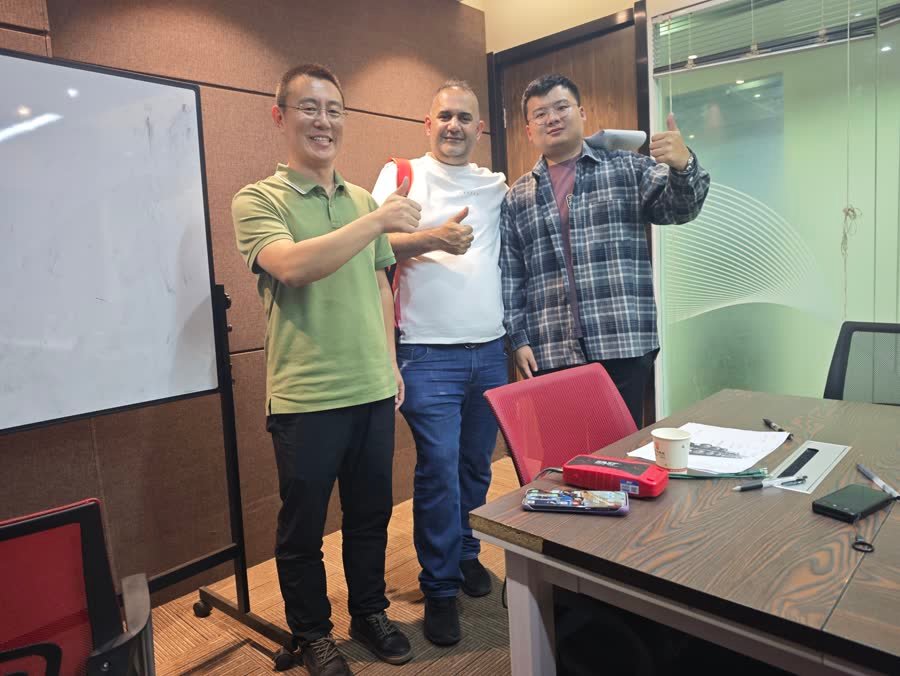 Customer from Israel inspecting a trailer